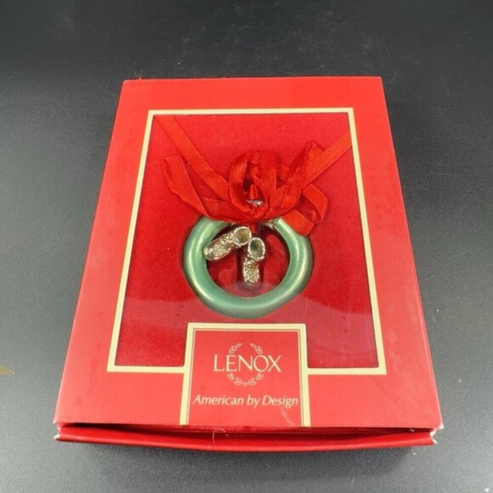 Lenox Ornament Baby Jewels Baby Ring Boy Ornament Silver plated New In Box